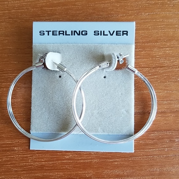 Jewelry - Never worn silver hoop earrings